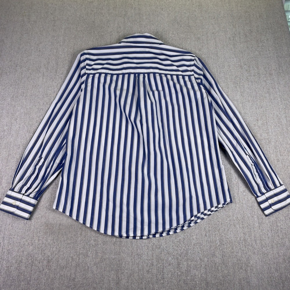 GAP Womens M Blue White Striped Button Down "Perfect Shirt" 100% Cotton Classic - Picture 12 of 14